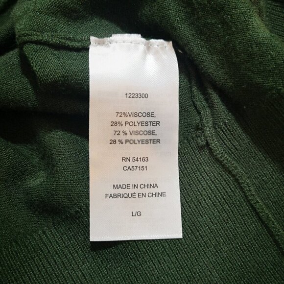Karl Lagerfeld Ladies Size Large Dark Green Lightweight Sweater - Picture 4 of 9